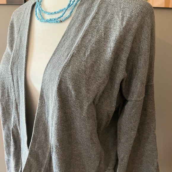 Zara Knit Gray Slouchy Open Cardigan - Picture 3 of 6